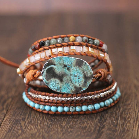 Natural Marine Stone Bracelet Beads